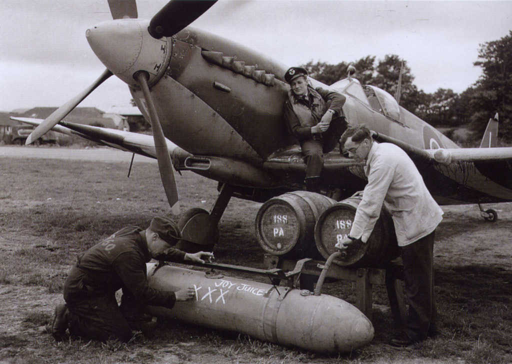 Spitfire delivering beer
