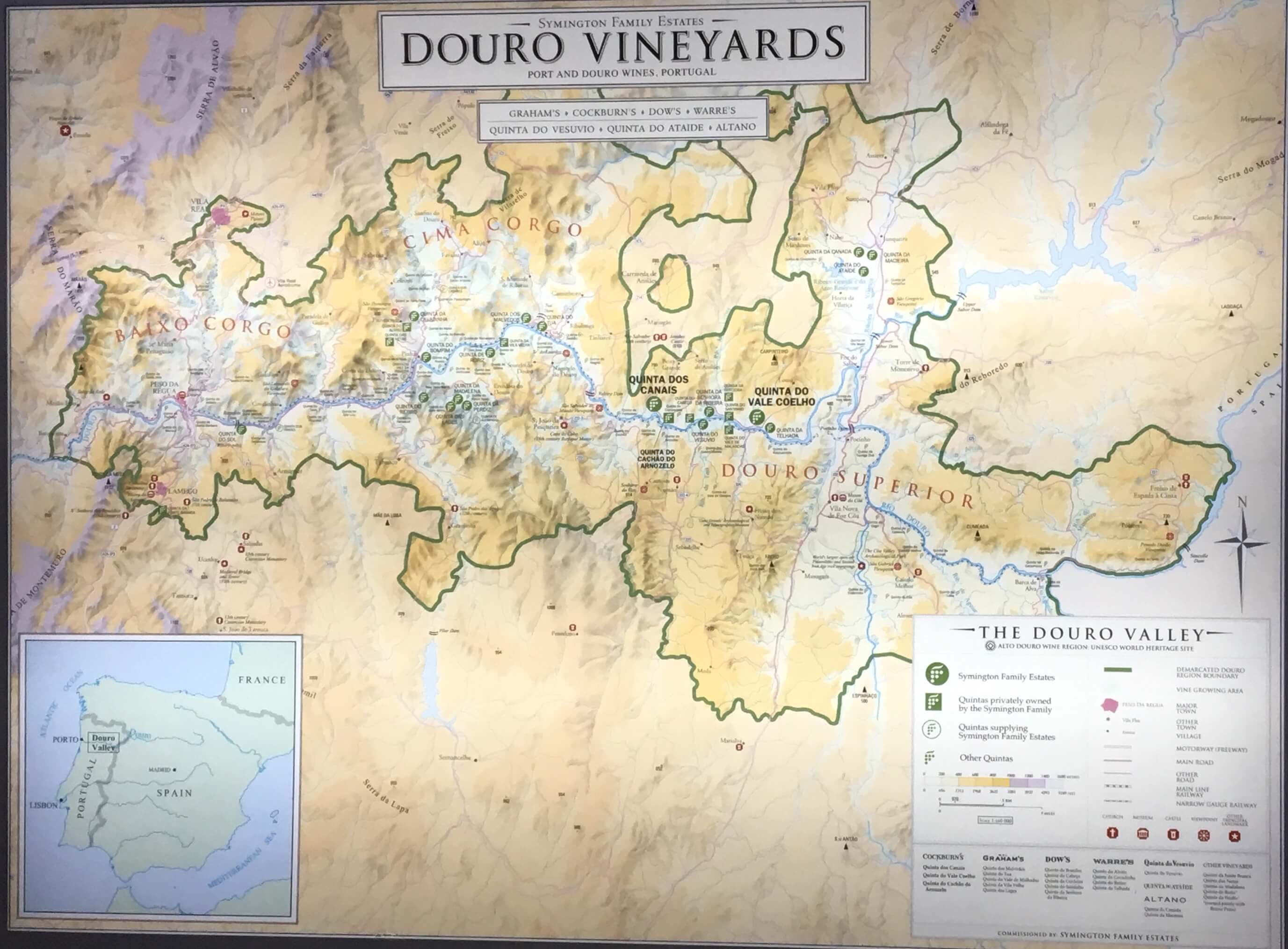 Douro Wine Map Portugal