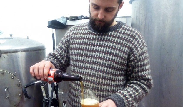 Andy pouring one of the beers